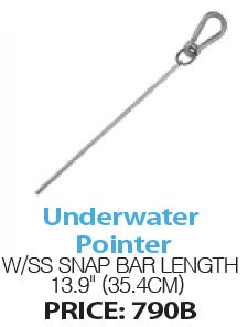 UNDERWATER POINTER W/SS LENGTH: 13.9" (35.4CM)