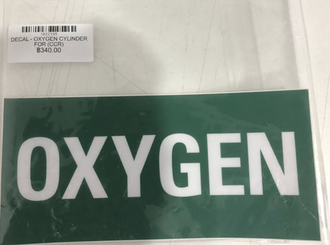 DECAL - OXYGEN CYLINDER FOR (CCR)