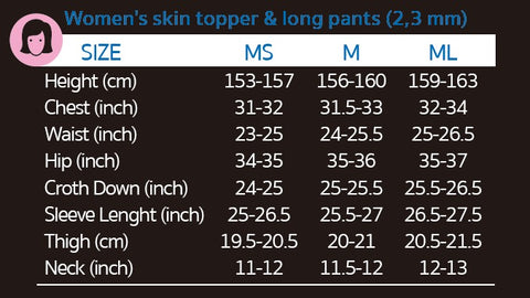20 skin PANTS 2mm(WOMENS)